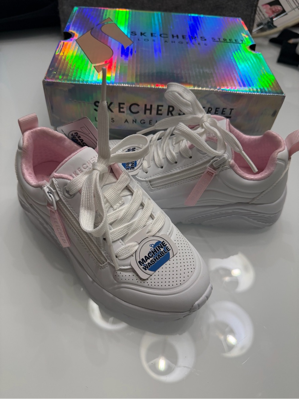 Skechers Girls Uno Lite - Easy Zip Sneaker